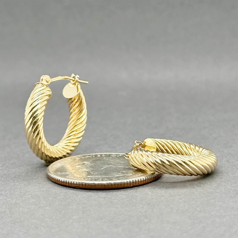 Estate 14K Y Gold Twisted Hoop Earrings