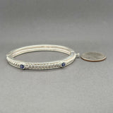 Estate Judith Ripka SS Amethyst Bangle Bracelet