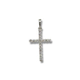 14K W Gold 0.25ctw G/I1 Prong Set Diamond Cross
