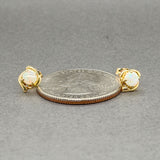 Estate 18K Y Gold Opal Stud Earrings