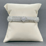 Estate Judith Ripka SS CZ Heart Cuff Bracelet