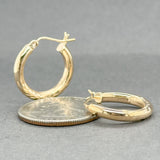 Estate 14K Y Gold 19.1mm Hoop Earrings