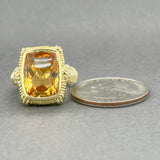 Estate Judith Ripka 18K Y Gold 7.70ct Citrine & 0.04ctw G/VS1-2 Diamond Ring