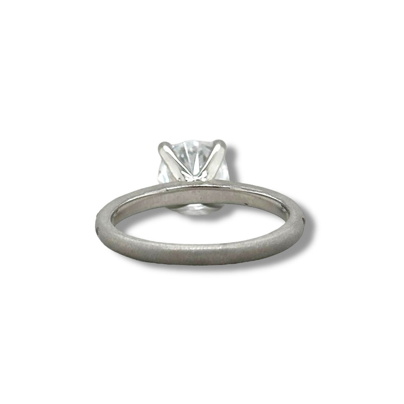 14K W Gold 0.05ctw G/SI1 Brushed Finish Engagement Ring Mounting