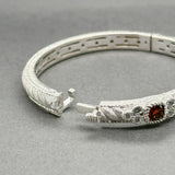 Estate Judith Ripka SS Red CZ Bangle Bracelet
