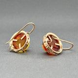 Estate 14K Y Gold 7.20ctw Amber Drop Earrings