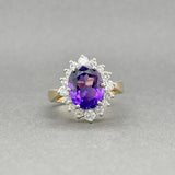 Estate 14K TT Gold 2.51ct Amethyst & 0.54ctw Diamond Ring