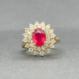 Estate 14K Y Gold 1.91ct Ruby & 0.88ctw Diamond Cocktail Ring
