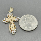 Estate 14K Y Gold 34.79mm Foot Step Cross Pendant