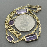Estate Ippolita 18K Y Gold 6.48ctw Amethyst Rock Candy Station Necklace