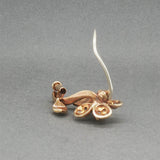 Estate 18K Y Gold 0.26ct Ruby & 0.30ctw Diamond Flower Brooch