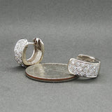 Estate 14K W Gold 0.70ctw Diamond Huggie Earrings