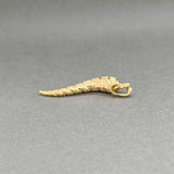 Estate 18K Y Gold 33mm Spiral Italian Horn Pendant