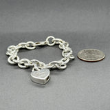 Estate Tiffany & Co. SS Mom Heart Lock Charm Bracelet
