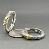 Estate Judith Ripka SS 18 0.17ctw Diamond Hoop Earrings