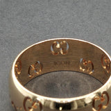 Estate Gucci 18K Y Gold Icon GG Wide Ring