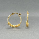Estate 18K Y Gold 20.1mm Fancy Hoop Earrings