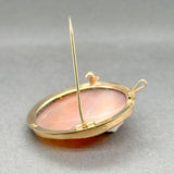 Estate 14K Y Gold Floral Cameo Pin/Pendant