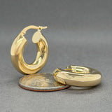 Estate 18K Y Gold 21.5mm Huggie Earrings