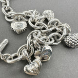 Estate Lagos SS Caviar Hearts Charm Bracelet