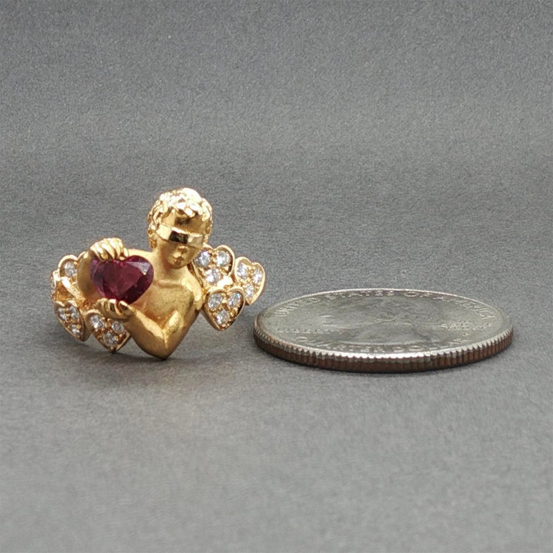 Estate 18KY Carrera Y Carrera 0.73ct Saph & 0.32ctw Diamond Cupid Ring