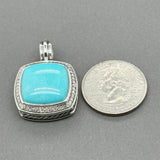 Estate David Yurman SS Turquoise & Diamond Albion Enhancer Pendant