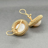 Estate 14K Y Gold Mabe Pearl Button Earrings