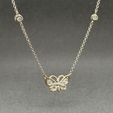 Estate 14K W Gold 0.55ctw H-I/I1 Diamond Butterfly Necklace