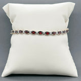 Estate 14K Y Gold 6.25ctw Garnet & 0.22ctw Diamond Bracelet