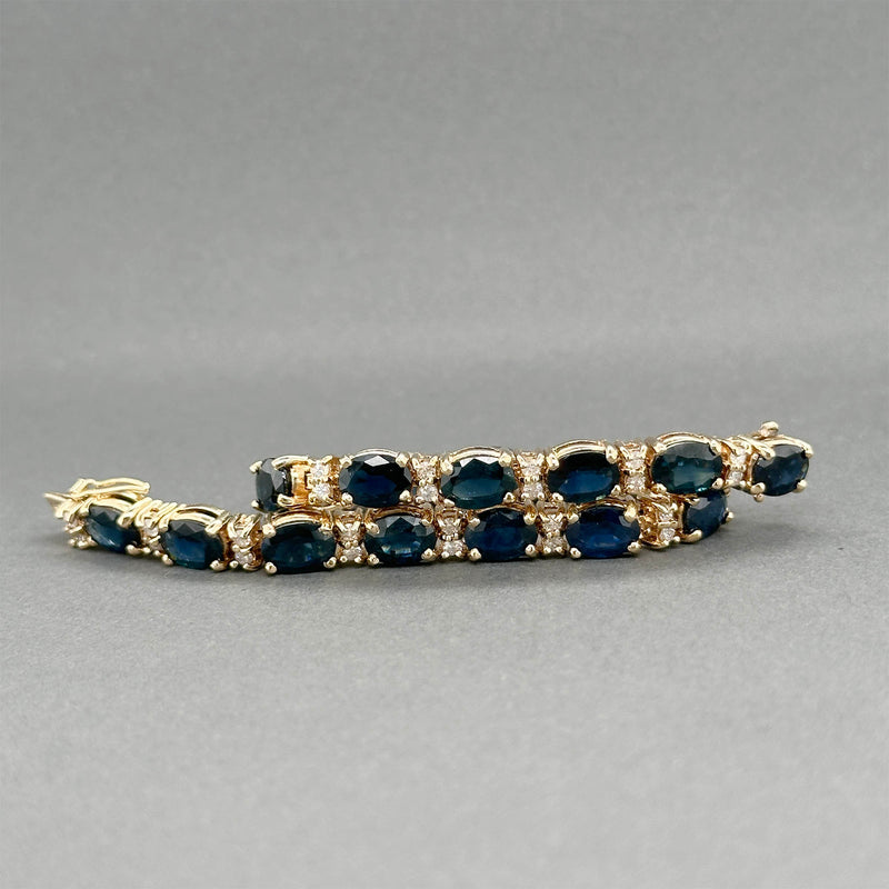 Estate 14K Y Gold 34.56ctw Sapphire & 0.84ctw Diamond Bracelet