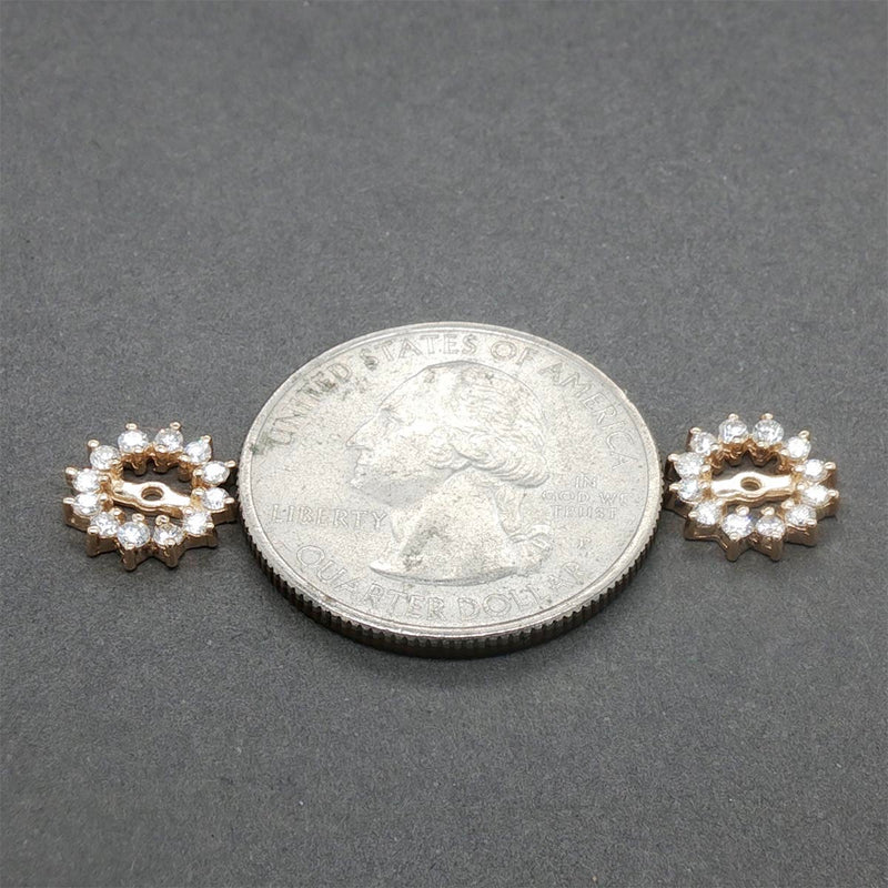 Estate 14K Y Gold 0.42ctw Diamond Earring Jackets