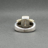 Estate Lagos SS 18 Caviar Lux 0.13ctw Diamond Buckle Ring