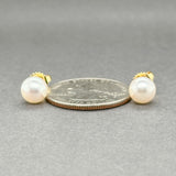 Estate Tiffany & Co. 18K Y Gold 7mm Akoya Pearl Stud Earrings