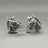 Estate Tiffany & Co. SS Enamel Zebra Head Cufflinks