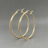 Estate 14K Y Gold 36.4mm Hoop Earrings