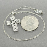 Estate 14K W Gold 0.20ctw H-I/SI2-I1 Diamond Cross Pendant