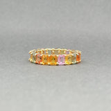 Estate 14K Y Gold 5.55ctw Multicolor Sapphire Eternity Ring