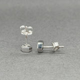 Estate 14K W Gold 0.06ctw Tanzanite Hexagonal Stud Earrings