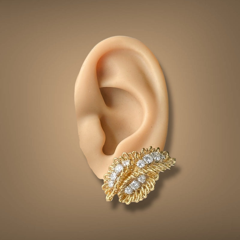 Estate Van Cleef & Arpels 18K Y Gold 1.98ctw Diamond Clip On Earrings