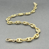 Estate 18K Y Gold 6.3mm Puffed Anchor Bracelet