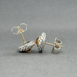Estate David Yurman SS 18 Citrine Classic Cookie Stud Earrings