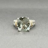 Estate SS 14 7.29ct Prasiolite & 0.01ctw Diamond Ring