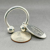 Estate Tiffany & Co. SS Oval Tag Screw Ball Key Ring