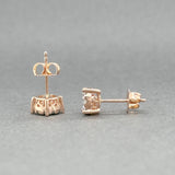 Estate 14K R Gold 0.28ctw H-I/SI2-I1 Diamond Cluster Stud Earrings
