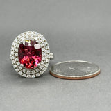 Estate 14K W Gold 6.39ctw Tourmaline & Diamond Cocktail Ring