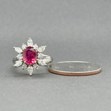 Estate 18K W Gold 2.09ctw Ruby & Diamond Cocktail Ring