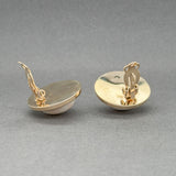 Estate 14K Y Gold 19.76ctw Angel Skin Coral Button Earrings