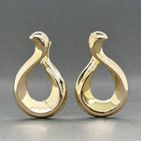 Estate 14K Y Gold Electroformed Teardrop Hoop Earrings