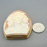 Estate Antique 18K Y Gold Ages of Bacchus Cameo Pin/Pendant