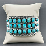 Estate SS Turquoise South West Cuff Bracelet